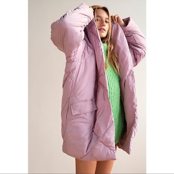 Free People Ella oversized puffer jacket in pastel purple - Picture 9 of 12